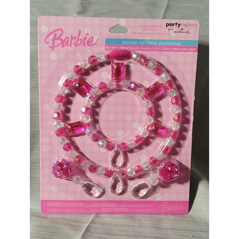Vntg. 90's/Y2K Barbie Party‎ Favor/Necklace/Bracelet/Ear/NOS/Deadstock/Hallmark